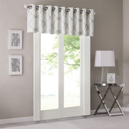 Madison Park Madison Park MP41-2399 Saratoga Fretwork Print Valance - Ivory MP41-2399
